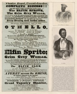 Playbill from Aldridge’s performance at Covent Garden, 1833